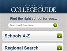 Tablet Screenshot of michigancollegeguide.com